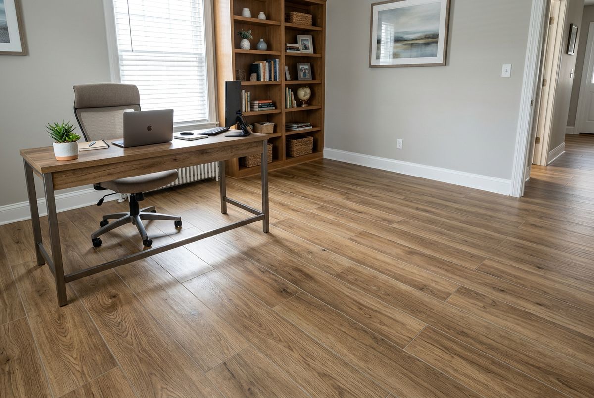 Recently installed flooring in a Aberdeen, MD home