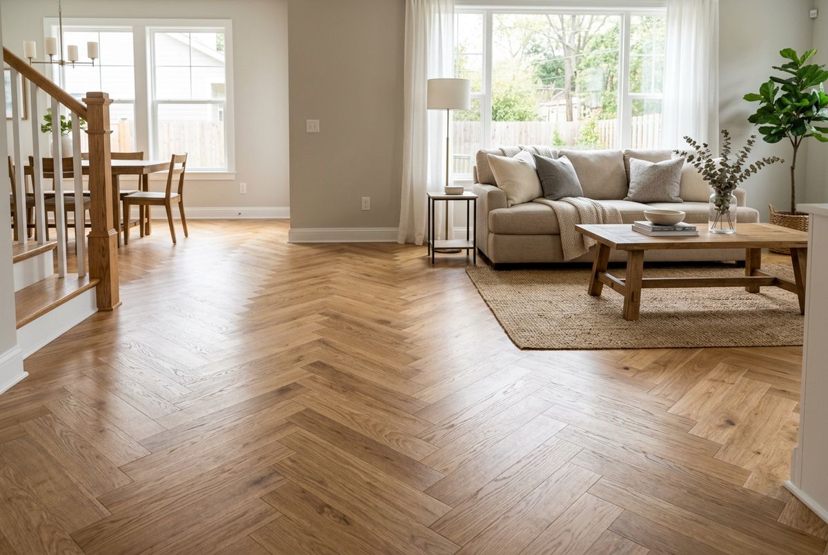Recently installed flooring in a Ada, MI home