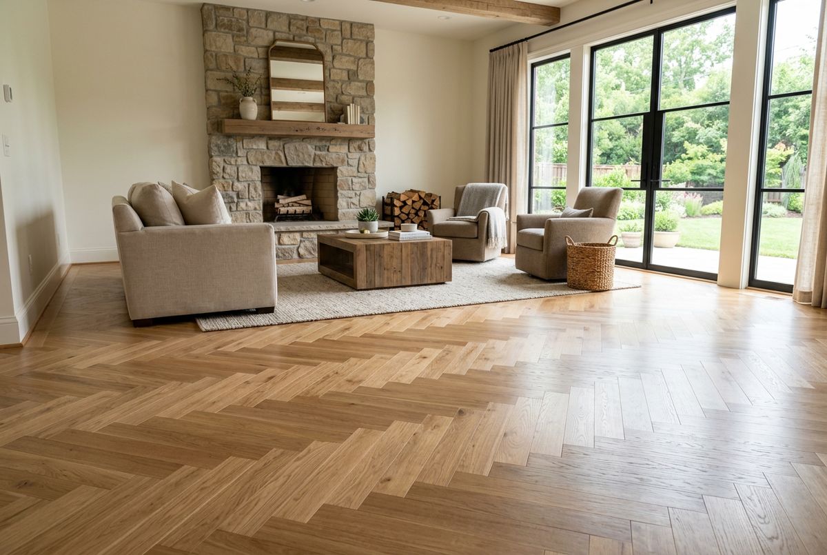 Recently installed flooring in a Adel, IA home