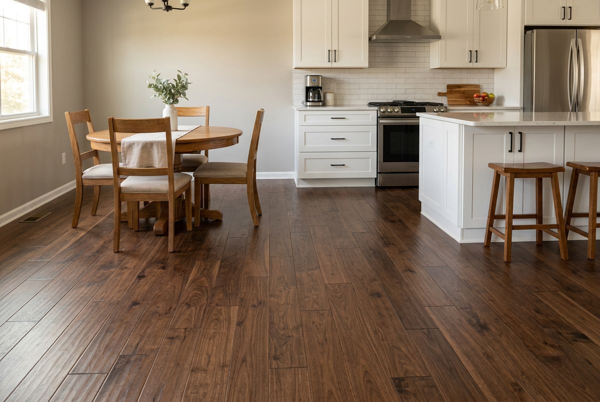 Recently installed flooring in a Alexandria, IN home