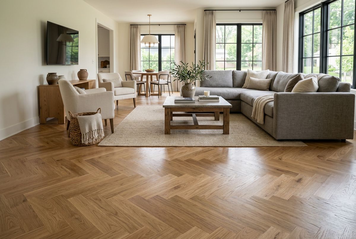 Recently installed flooring in a Allen, TX home