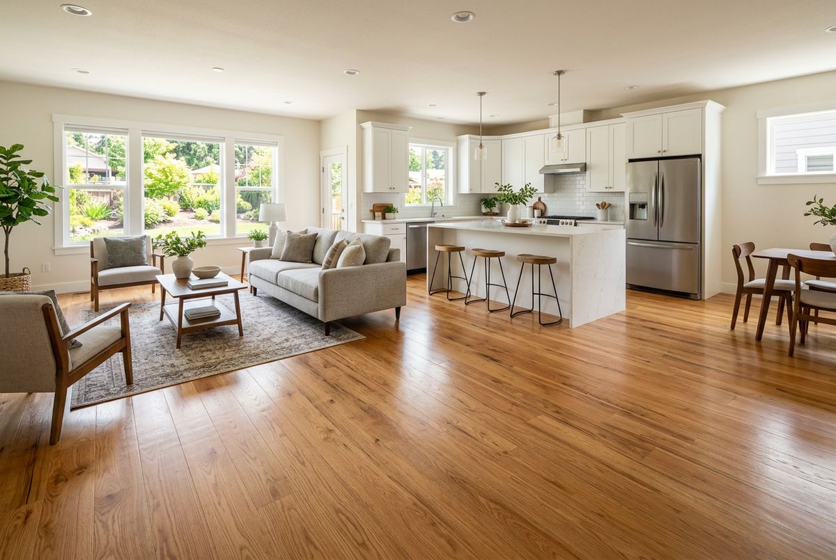 Recently installed flooring in a Amo, IN home