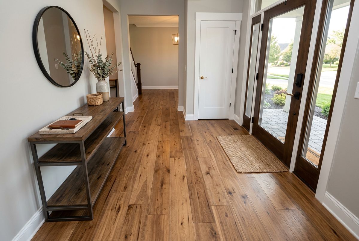 Recently installed flooring in a Anderson, IN home