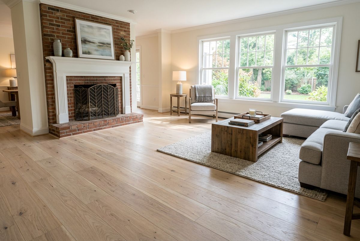 Newly installed flooring in a home in Andover Area (North of Boston)