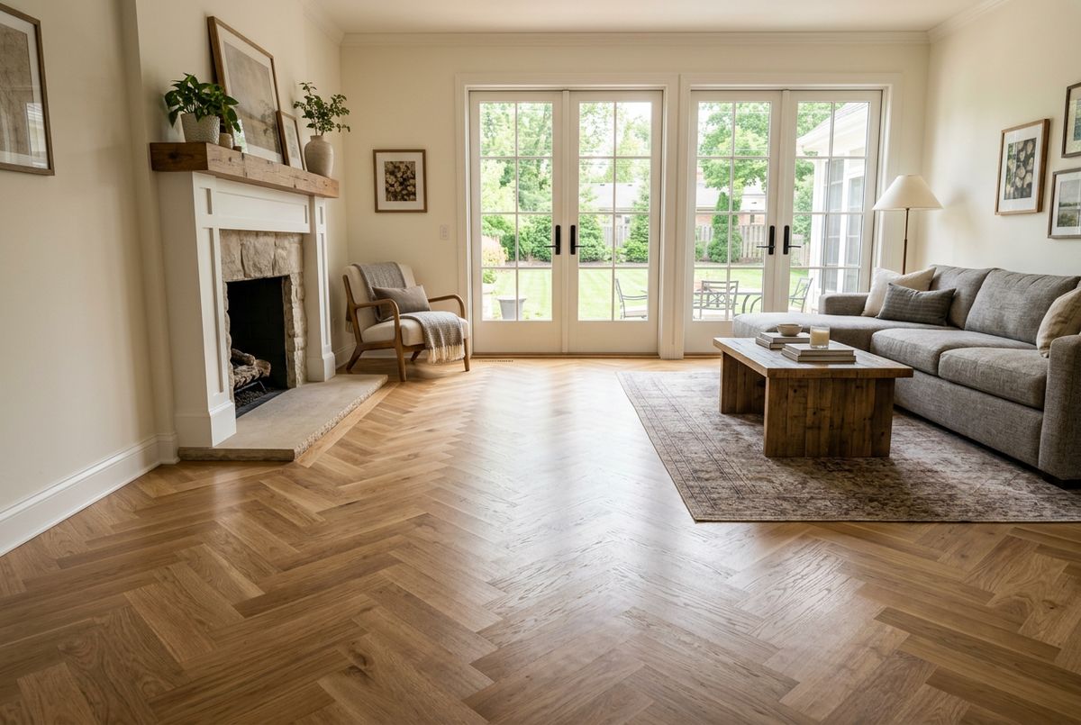 Recently installed flooring in a Ankeny, IA home