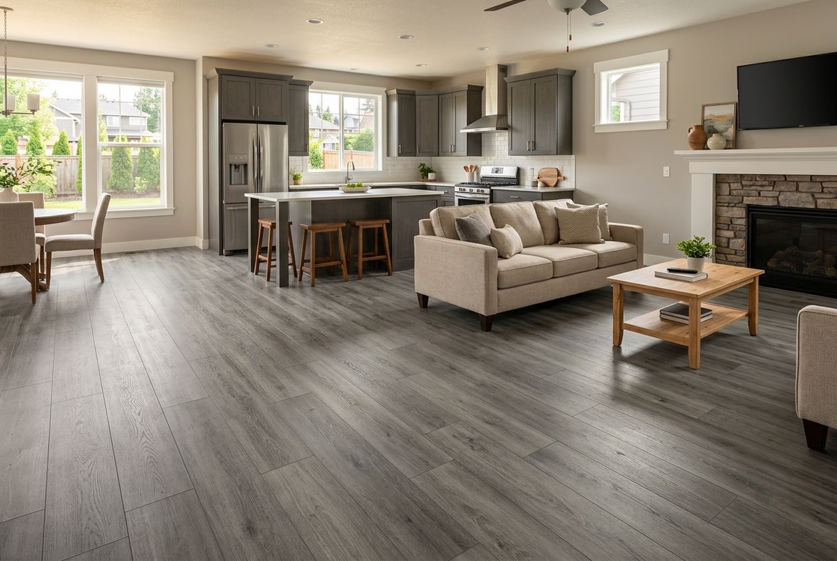 Newly installed flooring in a home in Anne Arundel County