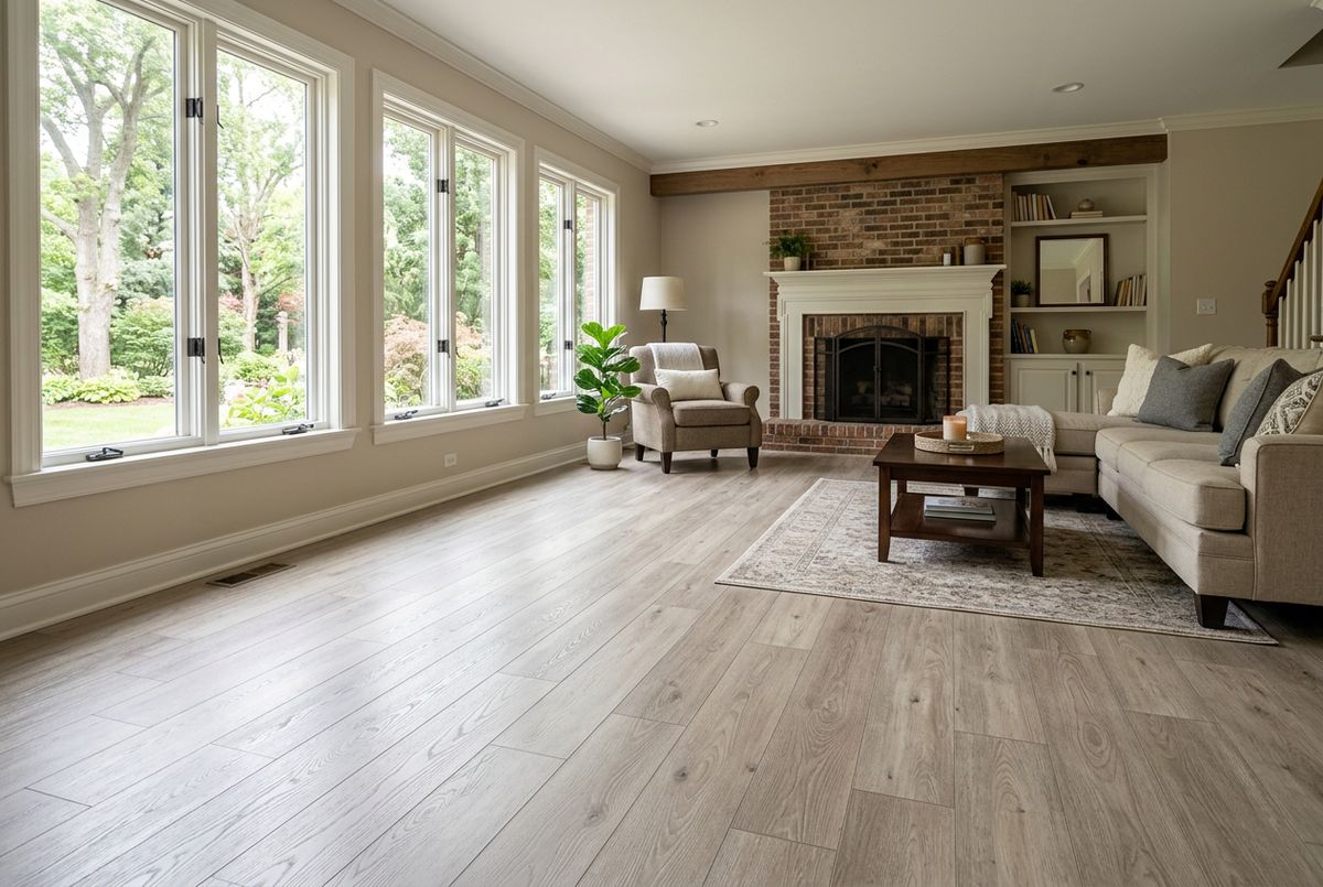 Newly installed flooring in a home in Arapahoe County