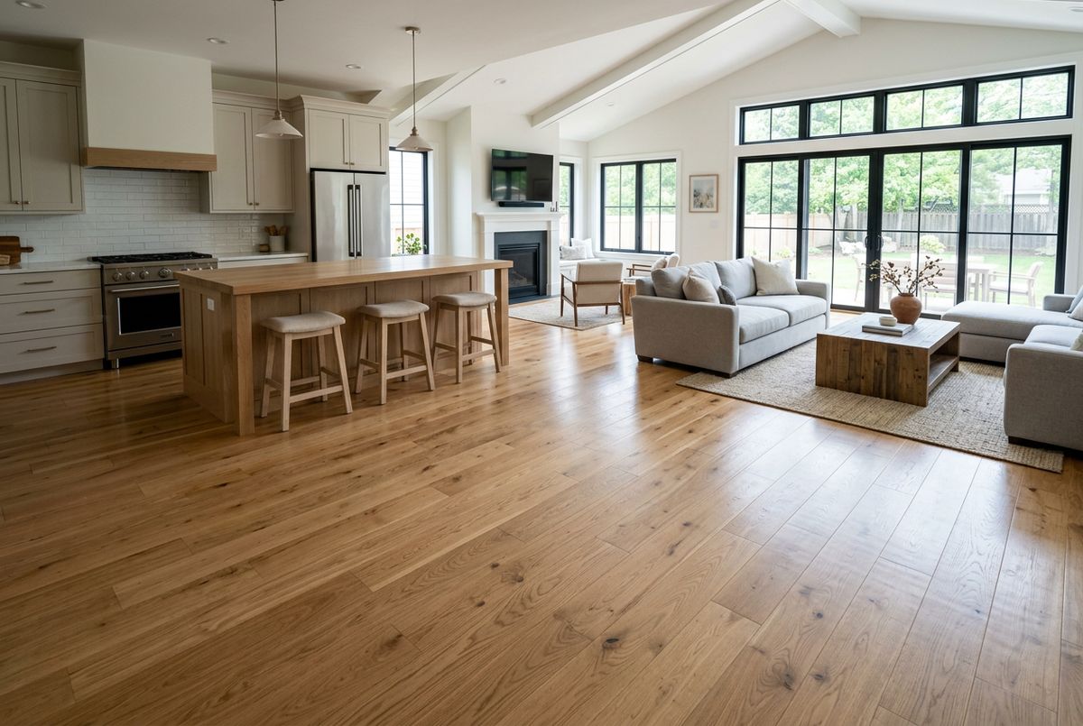 Recently installed flooring in a Austin, TX home