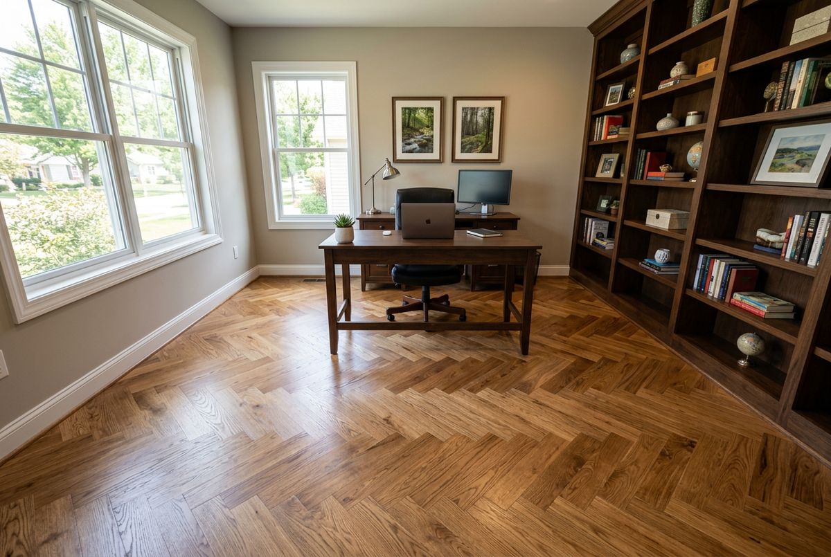 Recently installed flooring in a Bagley, IA home