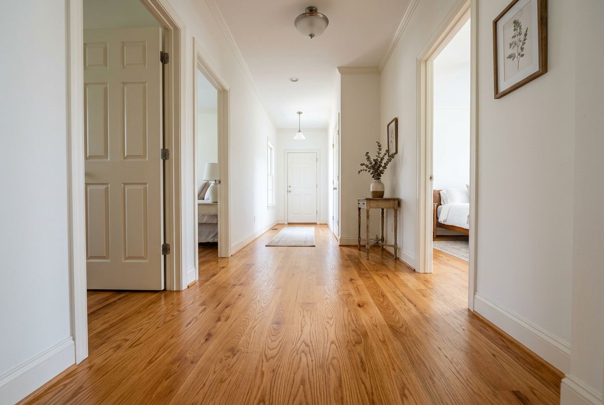 Recently installed flooring in a Ballast Point, FL home