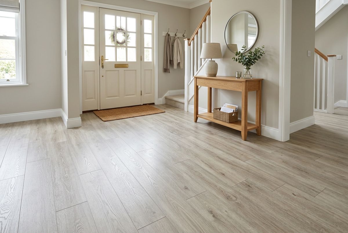 Newly installed flooring in a home in Baltimore City