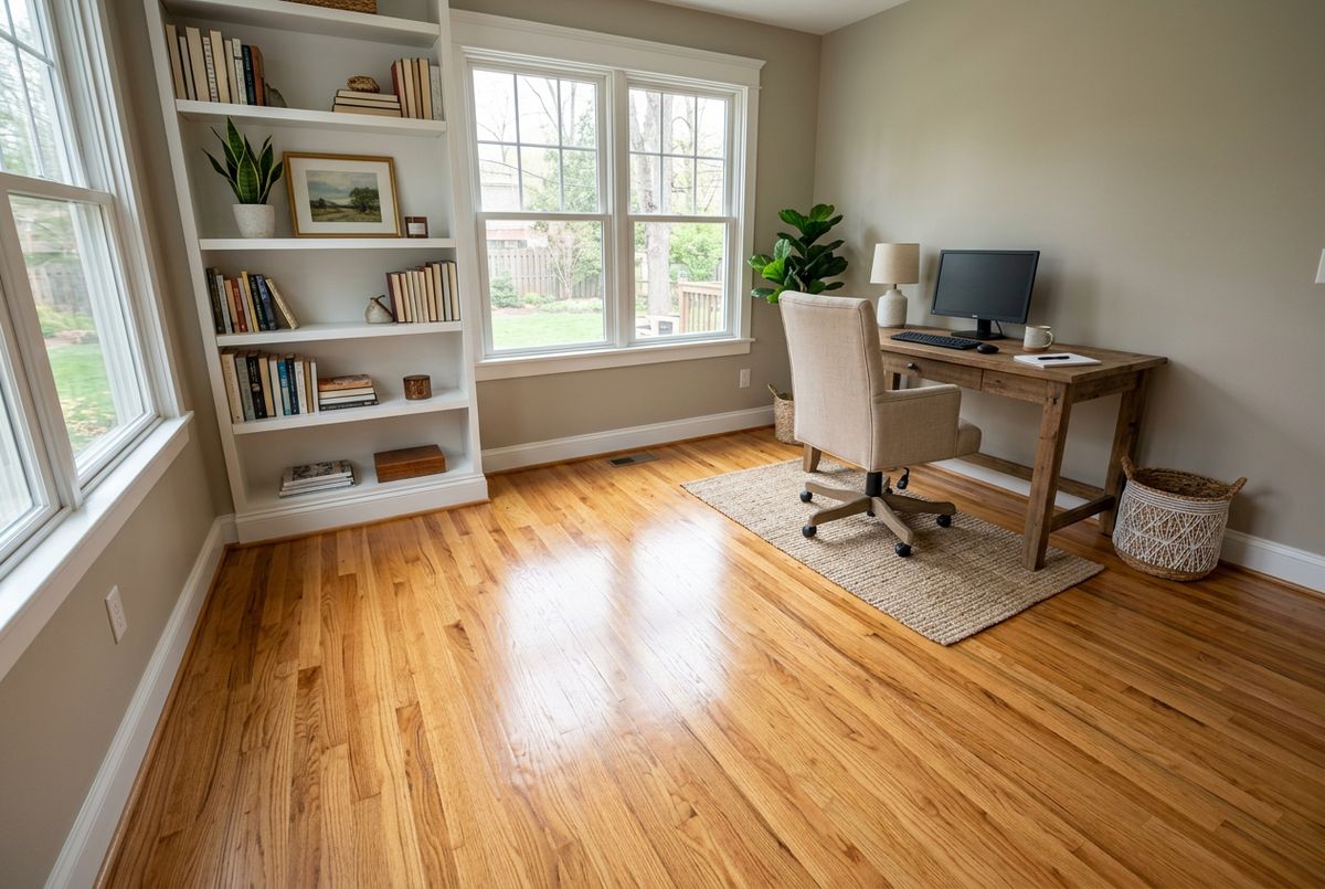 Newly installed flooring in a home in Barry County