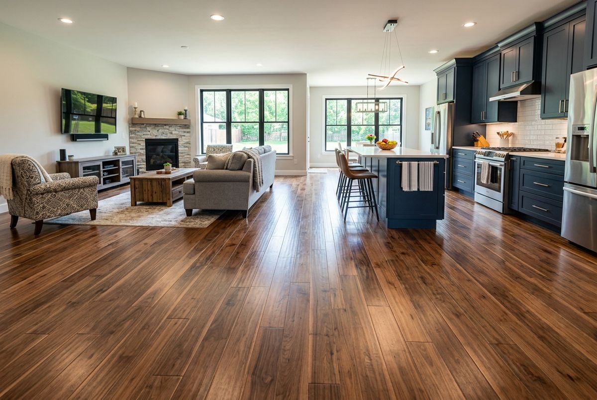 Recently installed flooring in a Bates-Hendricks, IN home