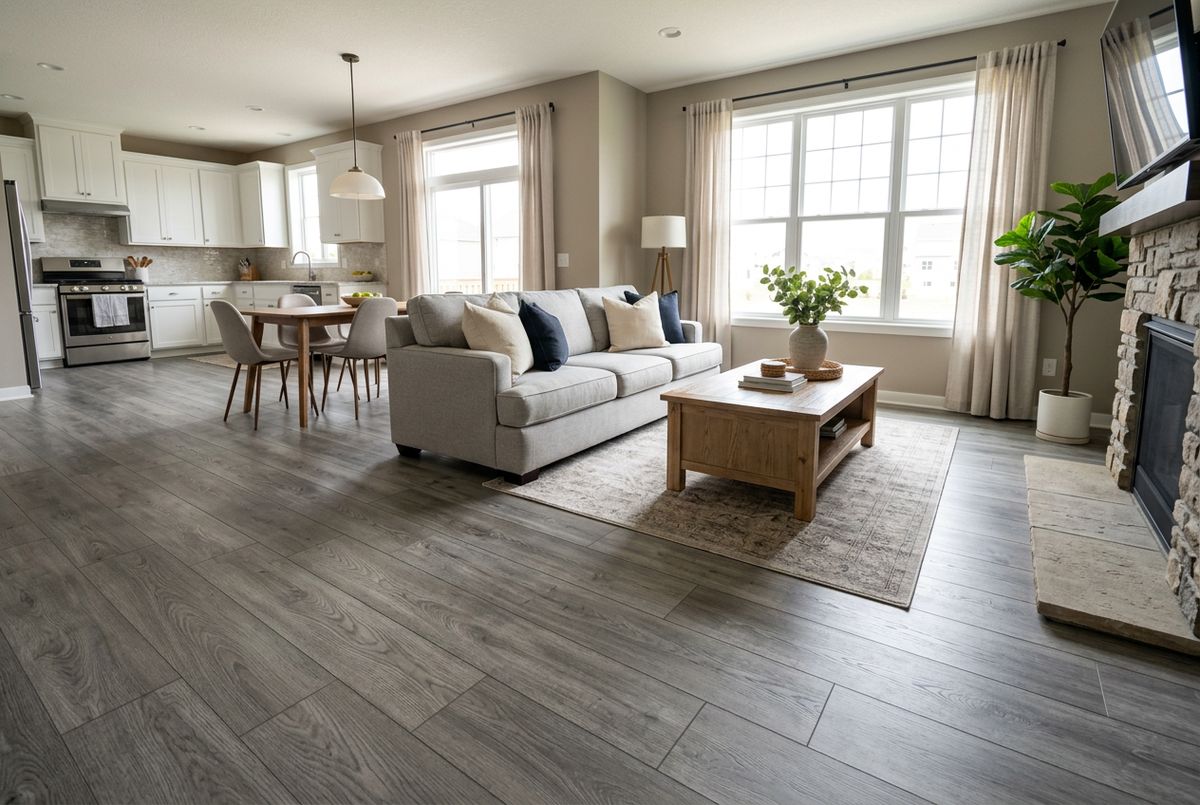 Recently installed flooring in a Bayard, IA home