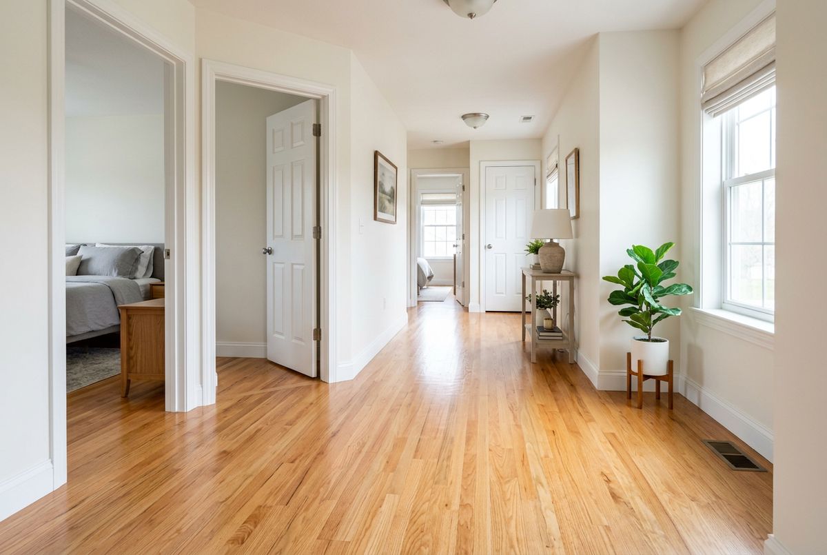 Recently installed flooring in a Beaverdale, IA home