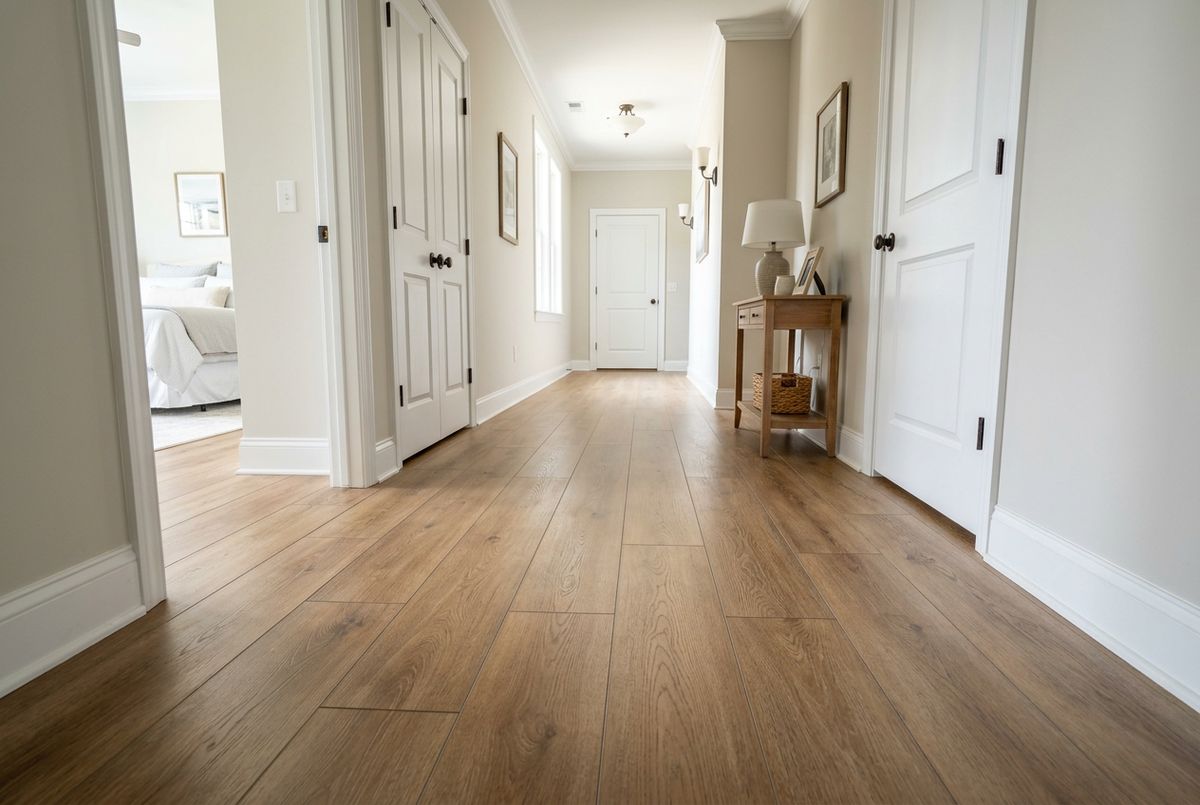 Recently installed flooring in a Becknerville, KY home