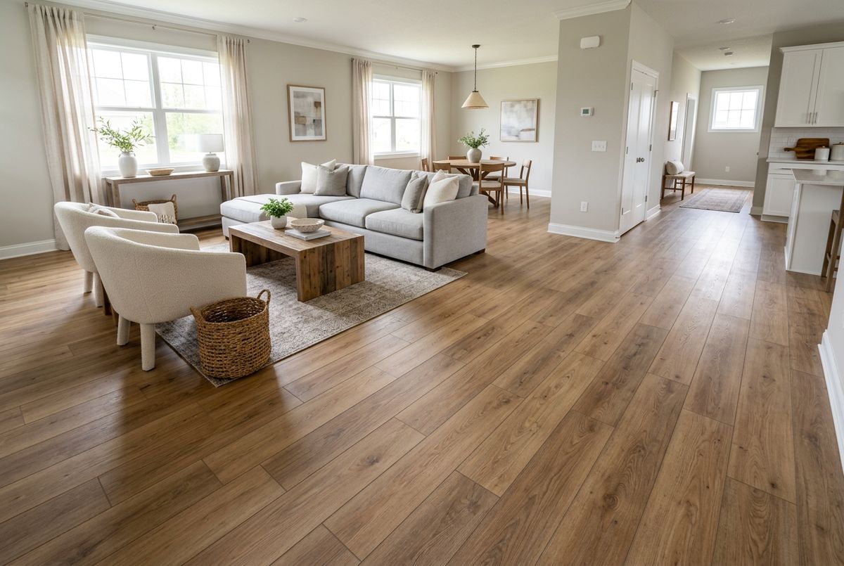 Recently installed flooring in a Bel Air, MD home