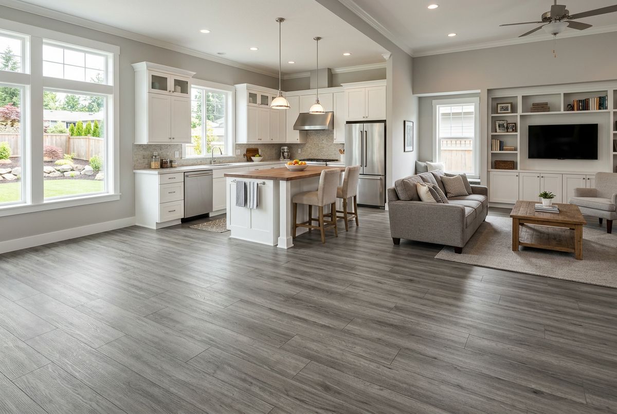 Recently installed flooring in a Bensalem, PA home