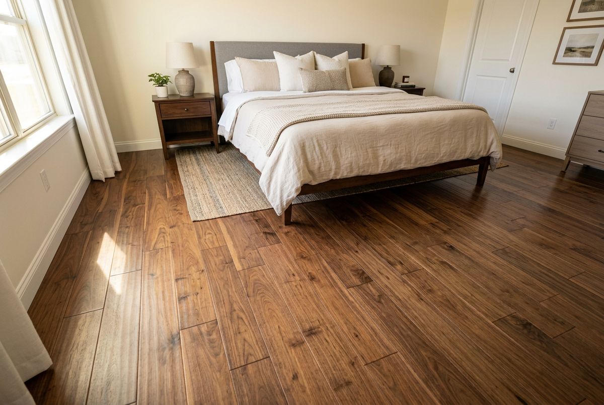 Recently installed flooring in a Berkeley, CO home