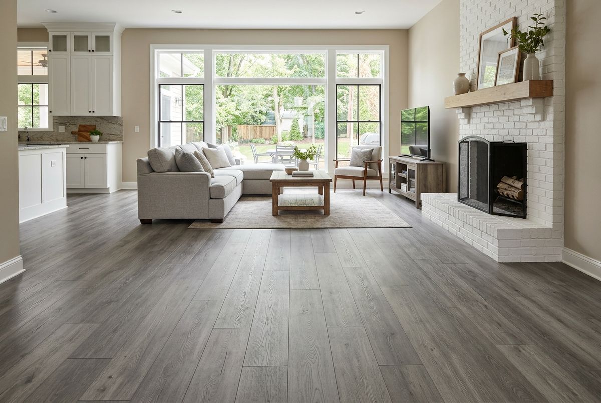 Newly installed flooring in a home in Berkeley County