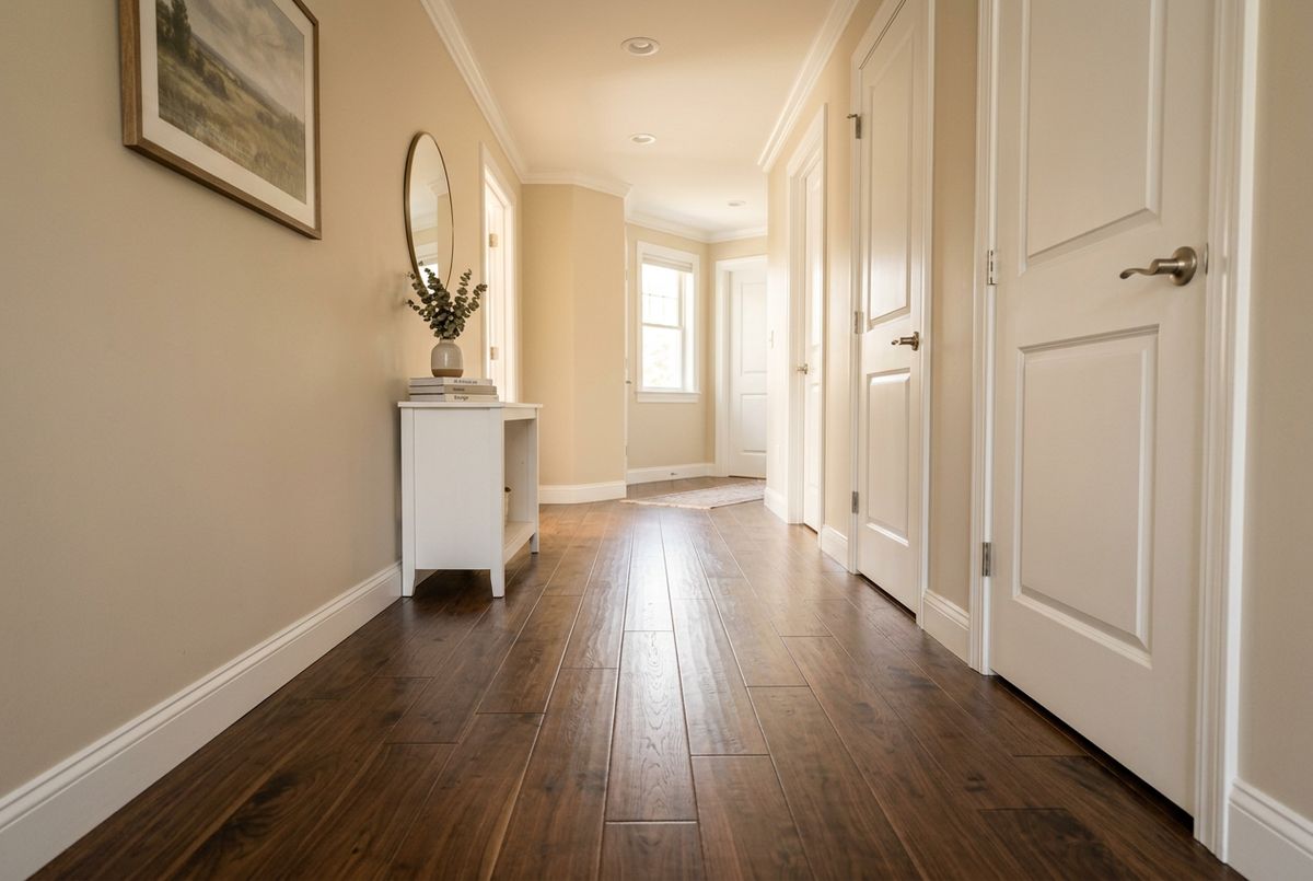 Recently installed flooring in a Bernardston, MA home