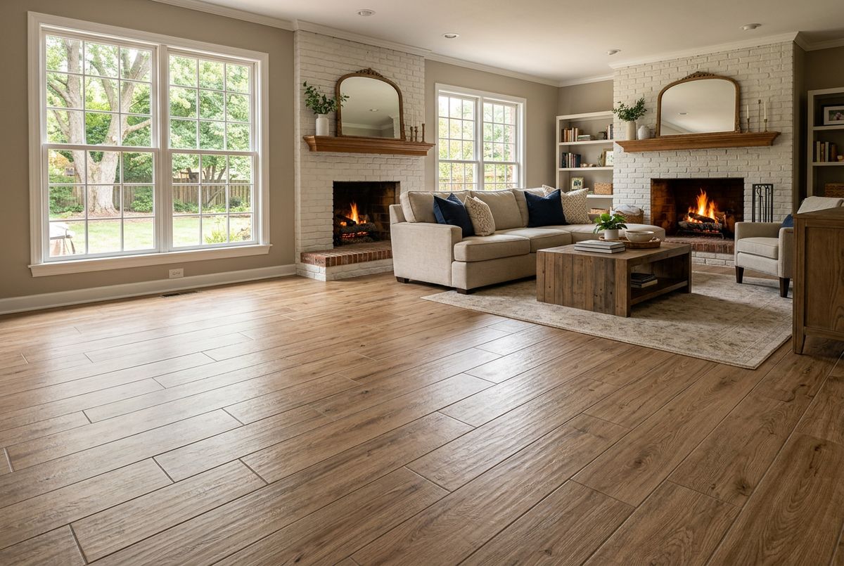 Recently installed flooring in a Bethel Park, PA home