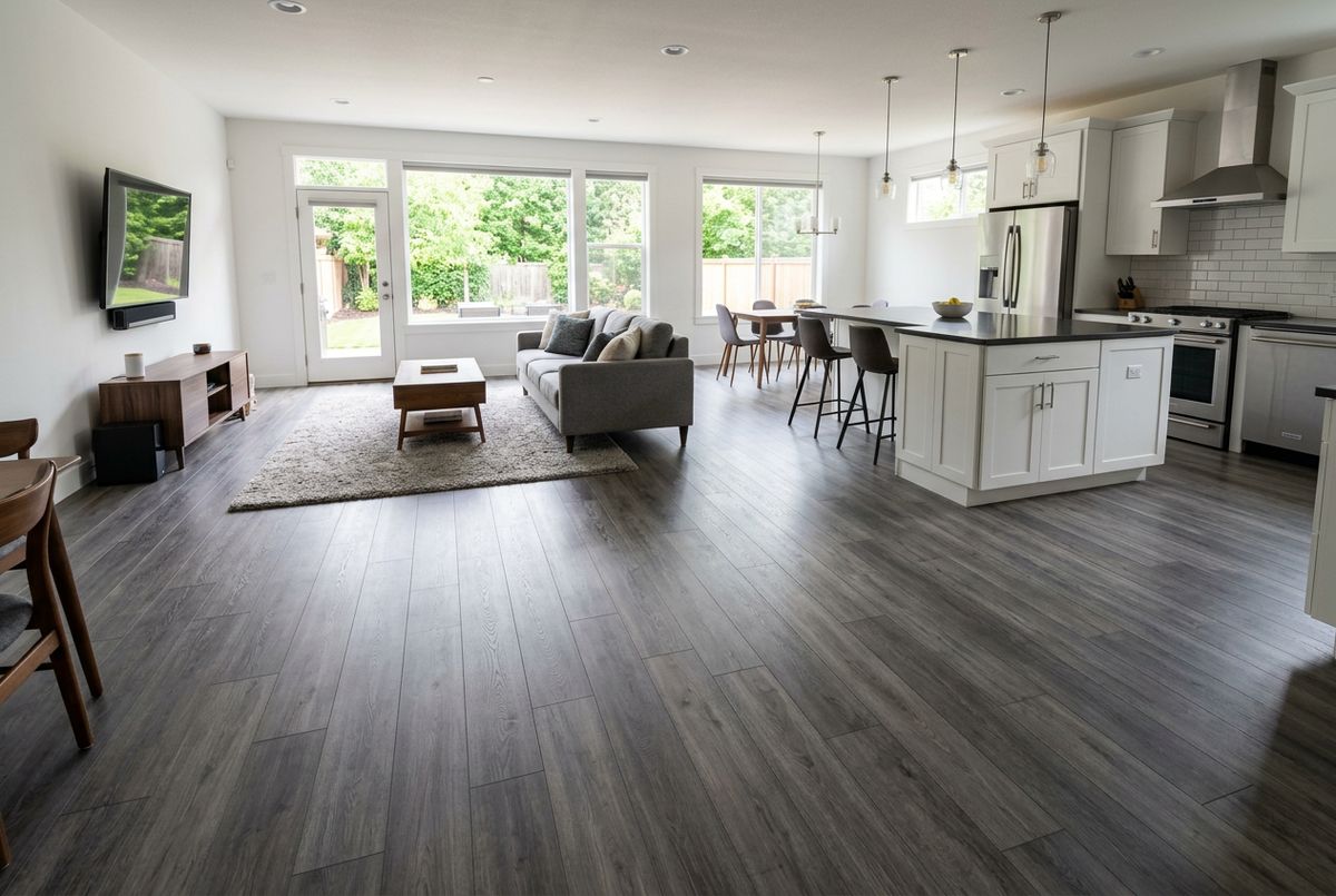 Recently installed flooring in a Big Cove, AL home