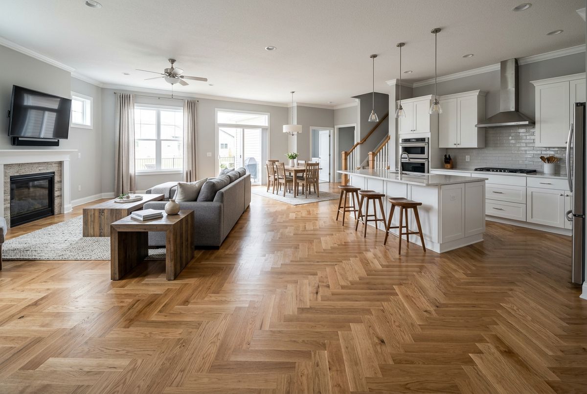 Recently installed flooring in a Bon Air, KY home