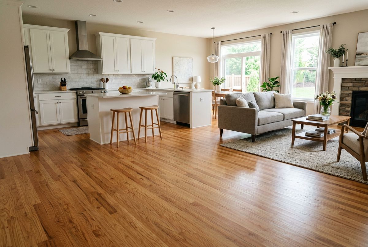 Recently installed flooring in a Bondurant, IA home