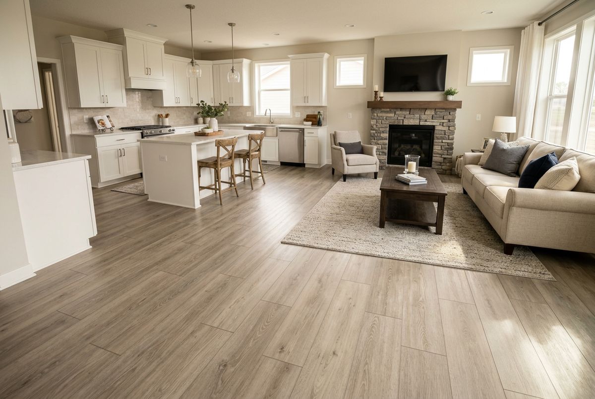 Recently installed flooring in a Borculo, MI home