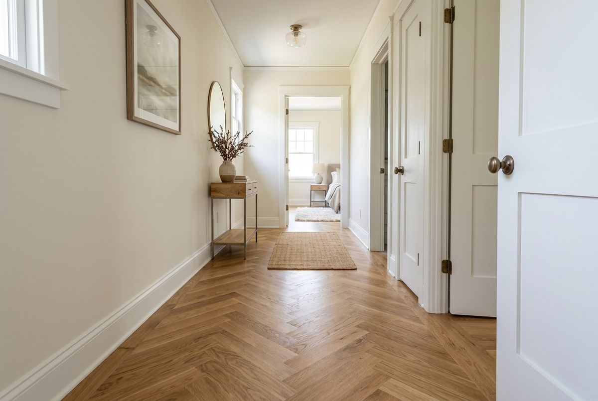 Recently installed flooring in a Brent, AL home