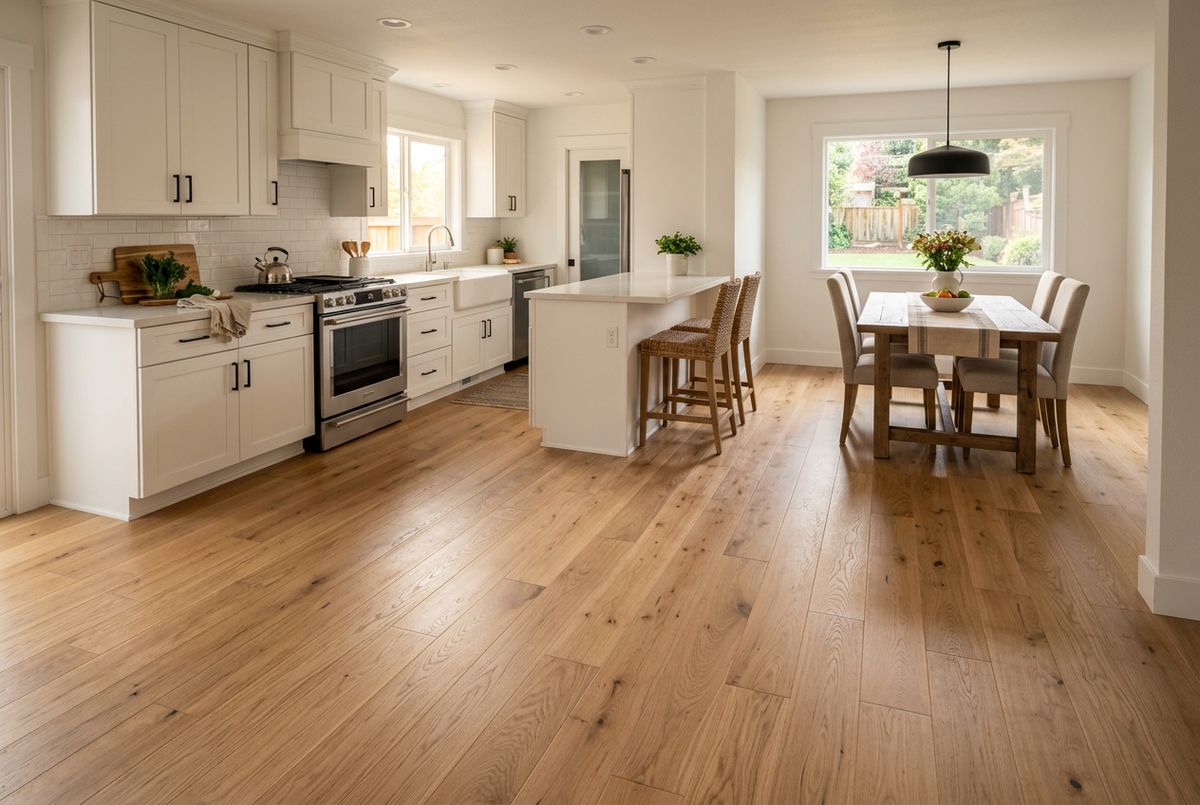 Recently installed flooring in a Bristol, PA home