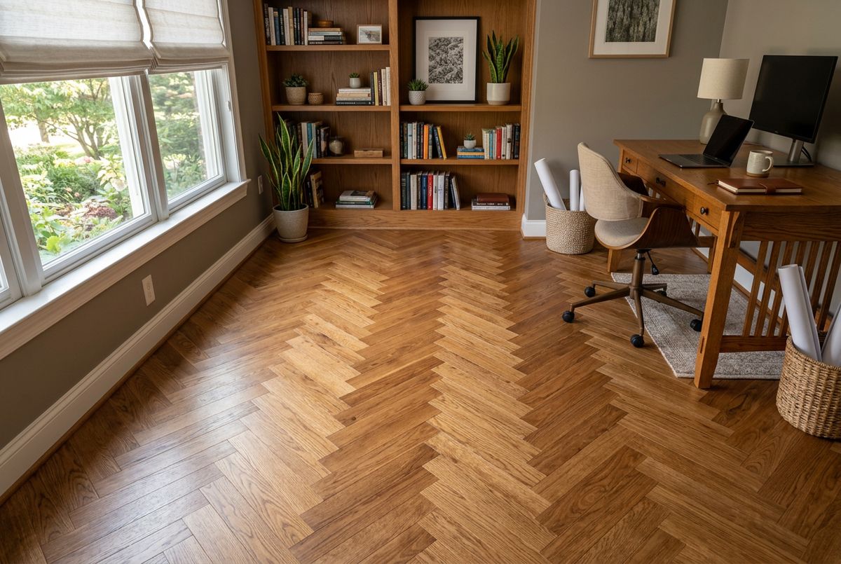 Recently installed flooring in a Brooklyn, FL home