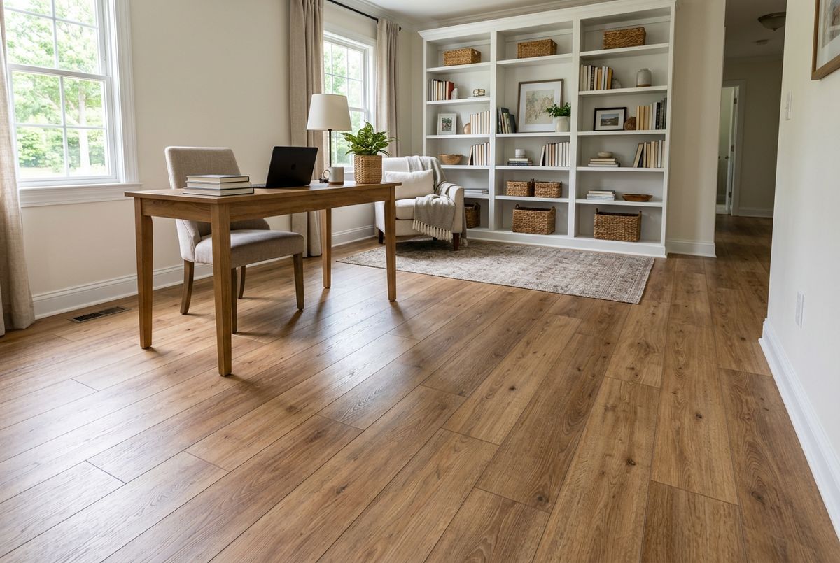 Recently installed flooring in a Brooks, KY home