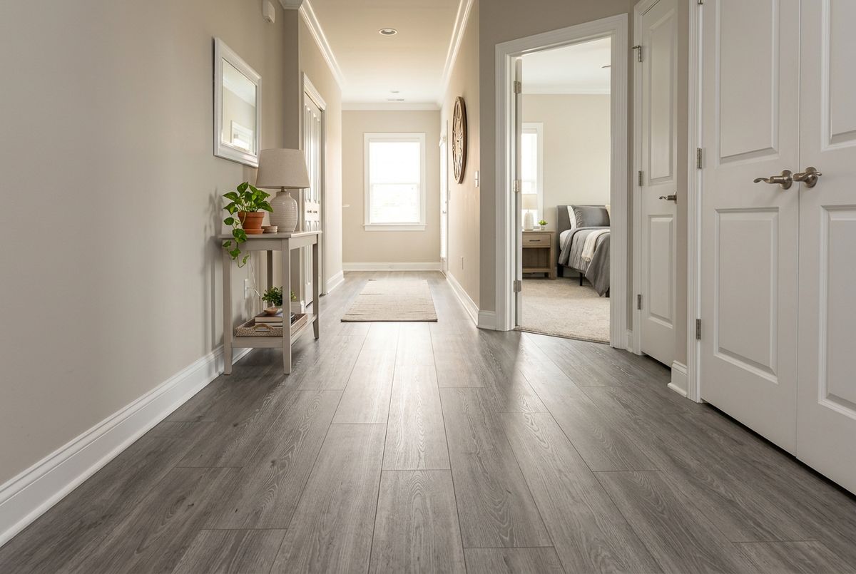 Newly installed flooring in a home in Brunswick County