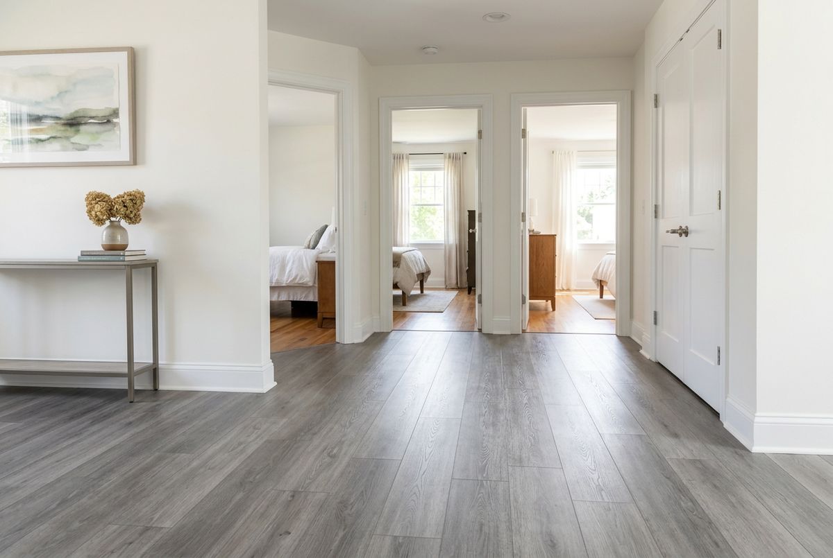 Recently installed flooring in a Buckner, KY home