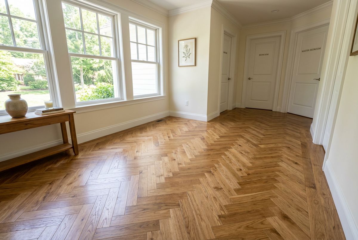 Newly installed flooring in a home in Butler County