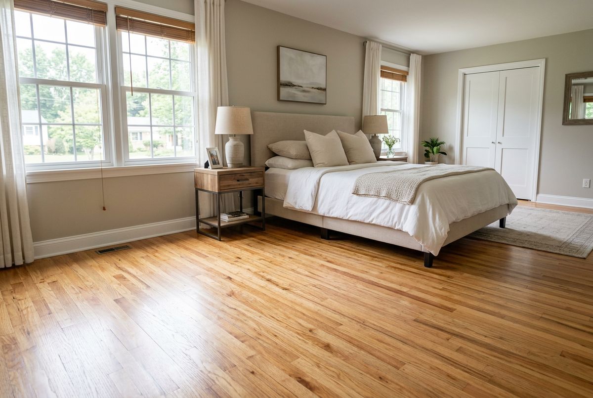 Newly installed flooring in a home in Butler County