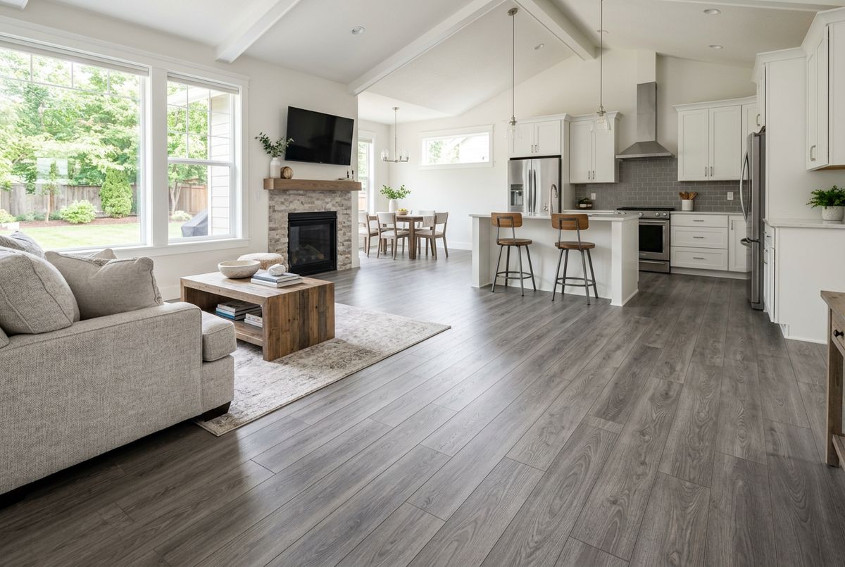 Recently installed flooring in a Byron Center, MI home