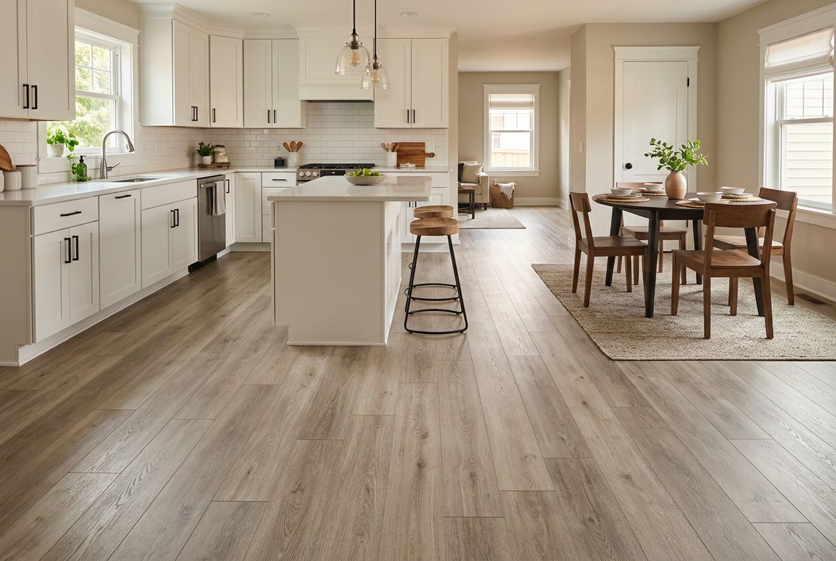 Recently installed flooring in a Calera, AL home