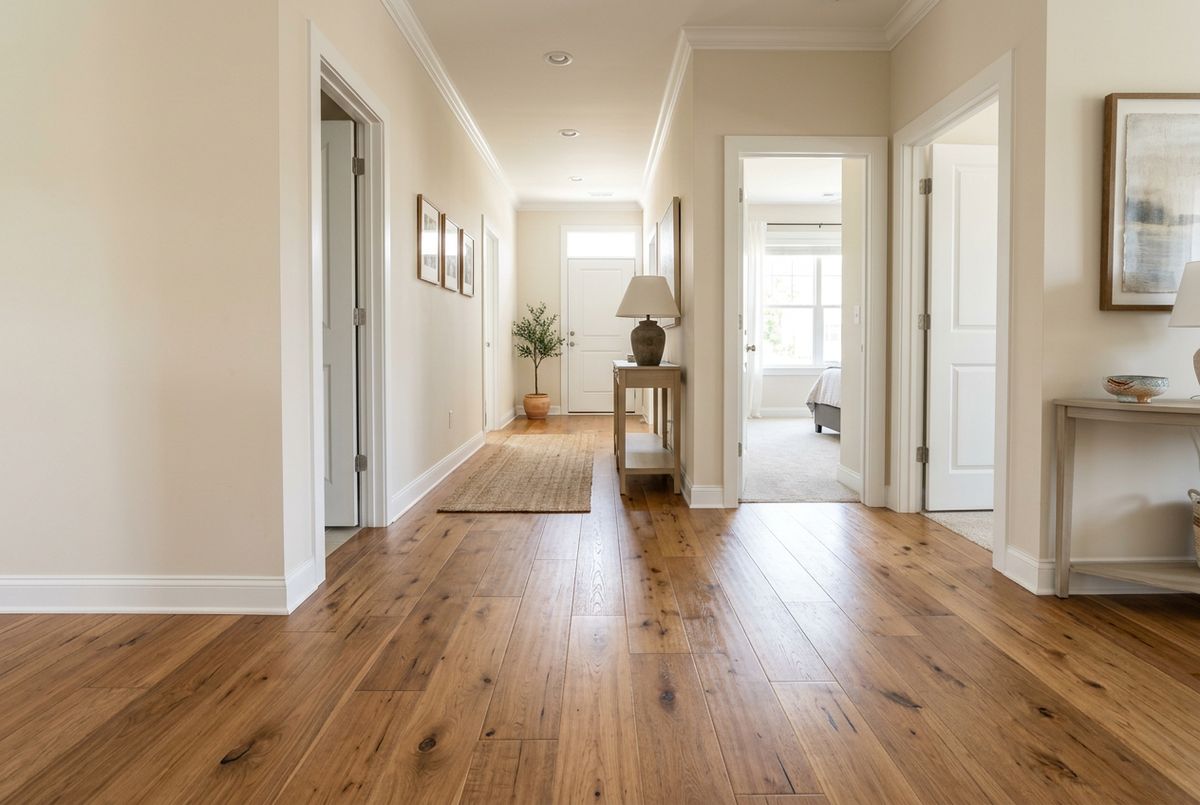 Recently installed flooring in a Cambridge, MA home