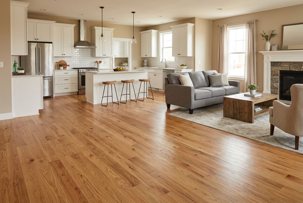 Recently installed flooring in a Capshaw, AL home
