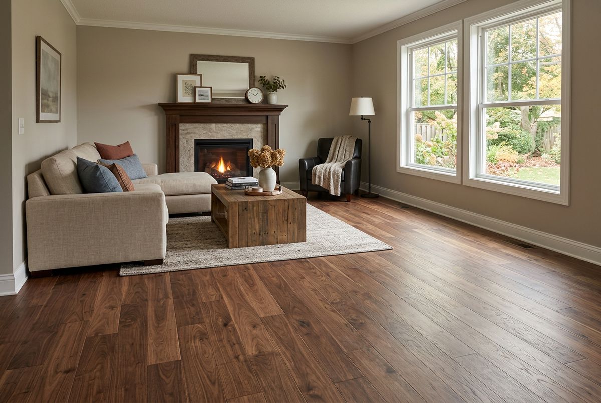 Recently installed flooring in a Carlisle, IA home