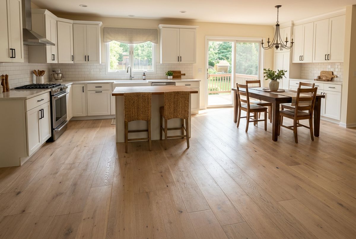 Recently installed flooring in a Carmel, IN home