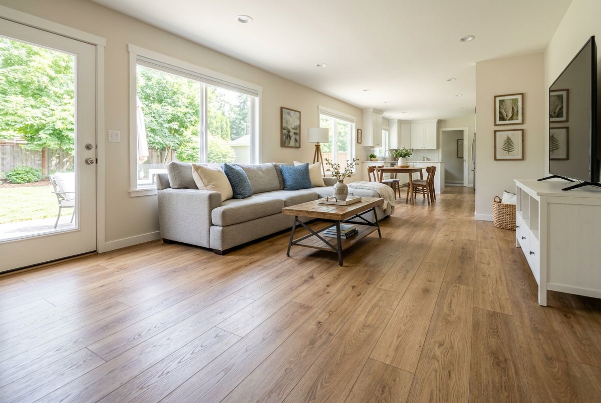 Recently installed flooring in a Carnegie, PA home