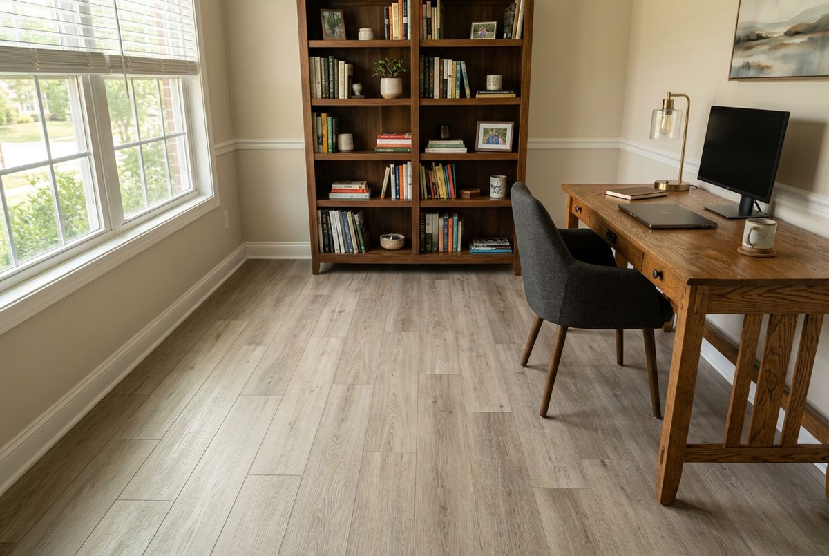 Recently installed flooring in a Cary, NC home