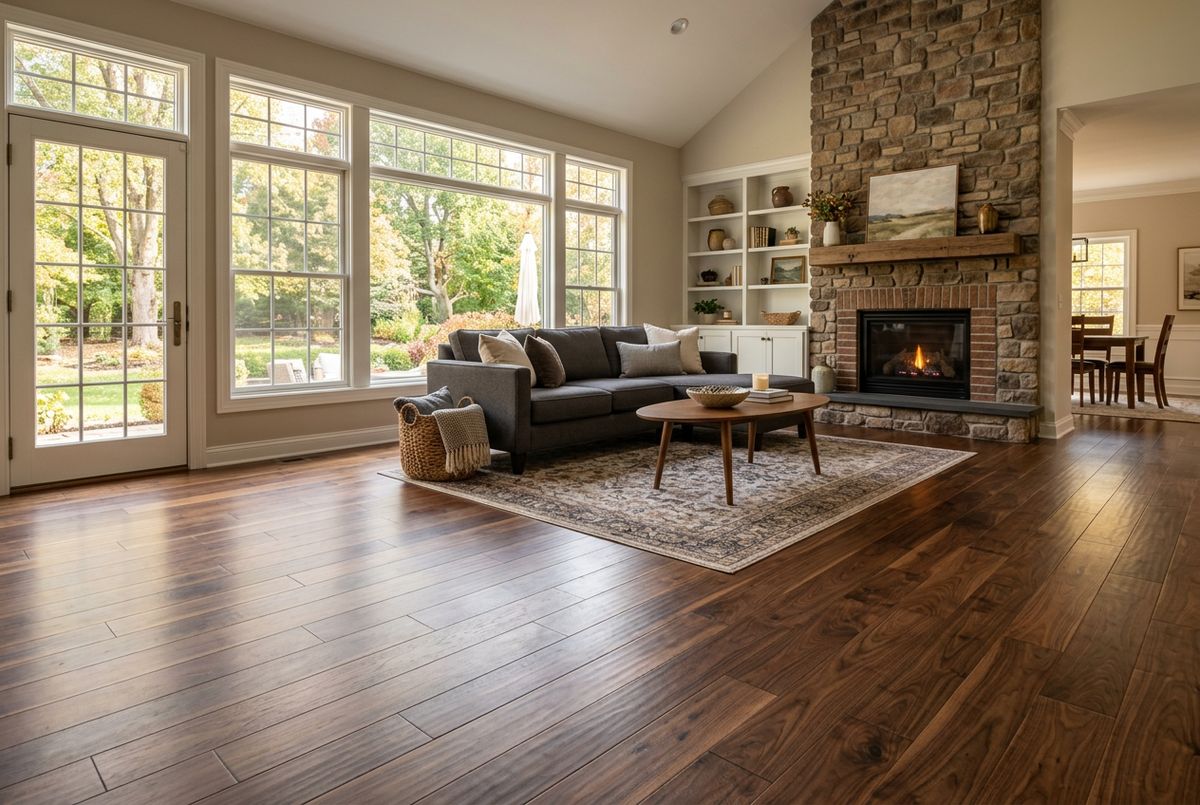 Recently installed flooring in a Casey, IA home