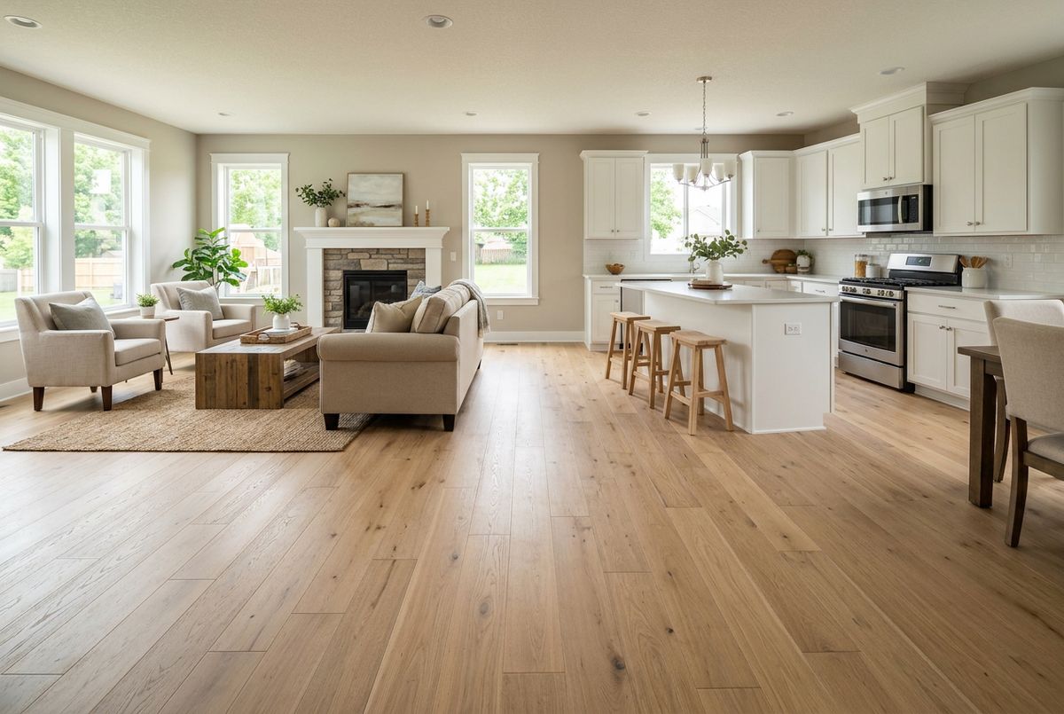 Recently installed flooring in a Cedar Springs, MI home