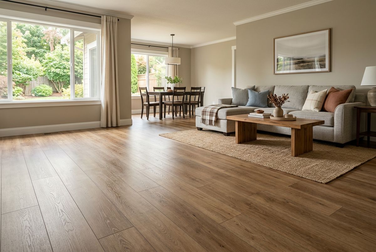 Recently installed flooring in a Center City Philadelphia, PA home