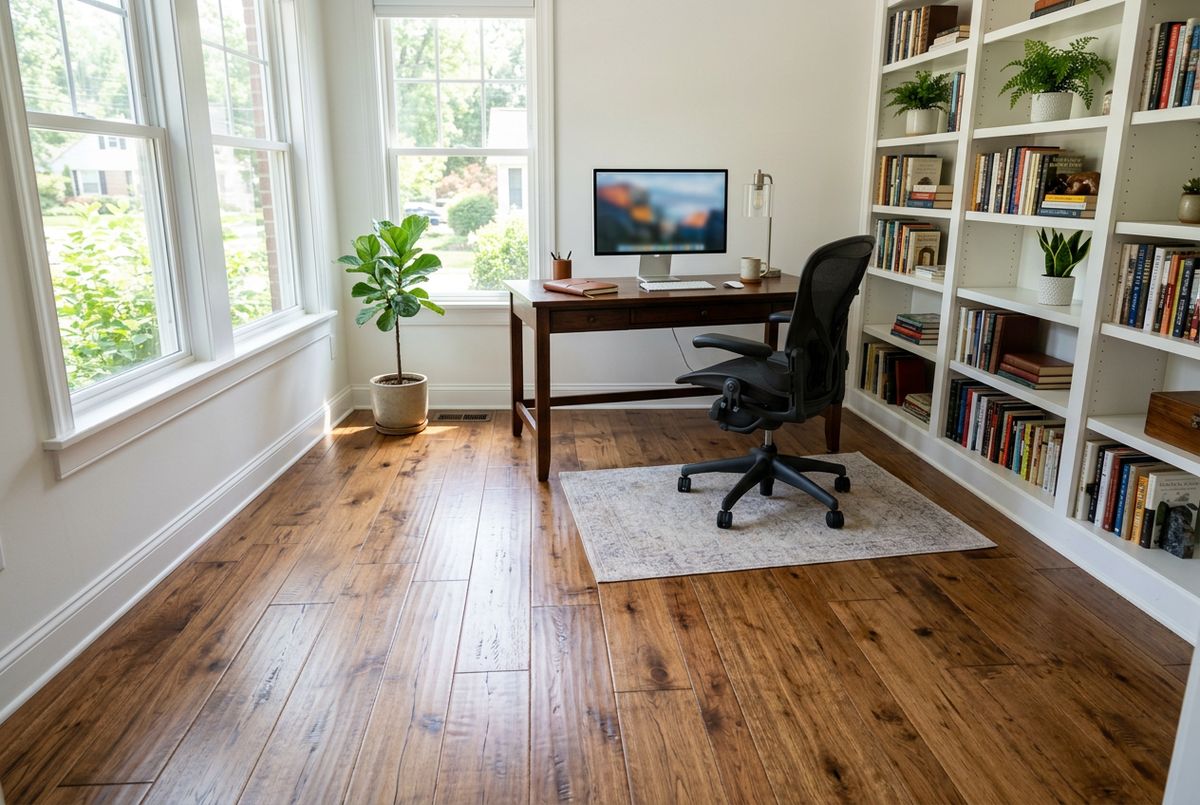 Recently installed flooring in a Chamblee, GA home